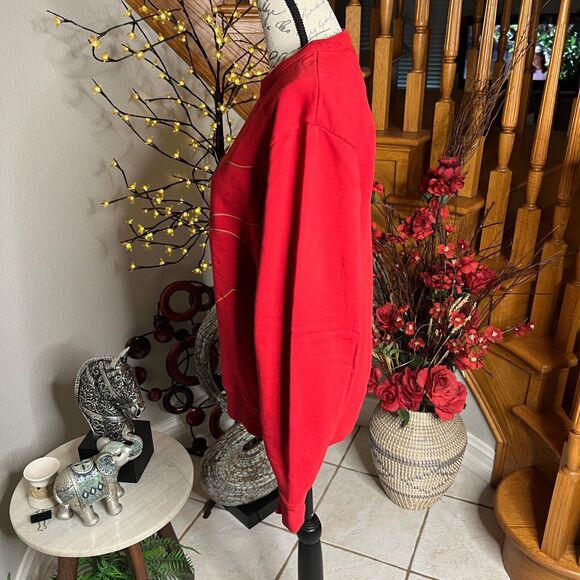 Lacoste Red Long Sleeve Outlined Big Croc Fleece Crewneck Sweater Men’s M - Picture 7 of 11